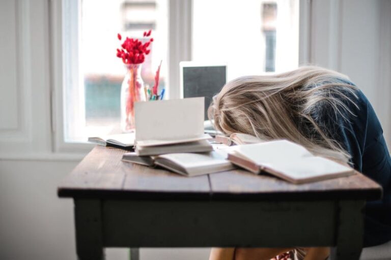 stressed university student